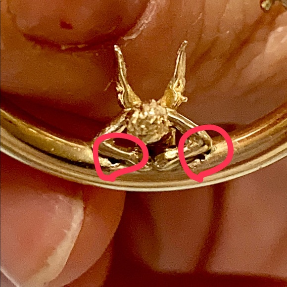 I see Angels on the moon hoops earrings 14 gold - Picture 6 of 12